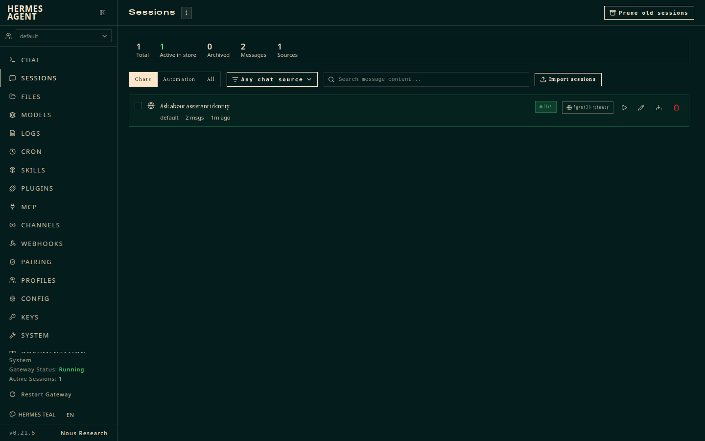 The MiniStaff agent workspace: chat, jobs, files and results in one place